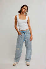 Load image into Gallery viewer, Free People We The Free Moxie Railroad Low-Slung Jeans/Dark Slate