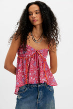 Load image into Gallery viewer, Free People Malia Babydoll Tank/ Raspberry Combo