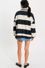 Load image into Gallery viewer, Free People We The Free Classic Striped Oversized Crewneck/Black Combo