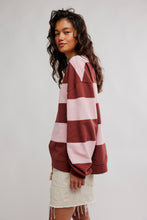 Load image into Gallery viewer, Free People We The Free Classic Striped Oversized Crewneck/Strawberry combo