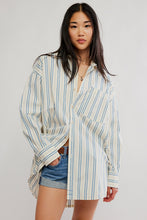 Load image into Gallery viewer, Free People We The Free Freddie Striped Shirt/Ivory Combo