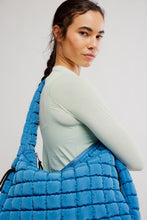 Load image into Gallery viewer, Free People Quilted Carryall Bag/Deep Teal