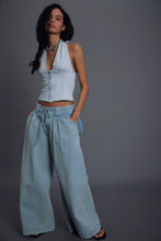 Load image into Gallery viewer, Free People Ramona Denim Halter Top/ Light Sky