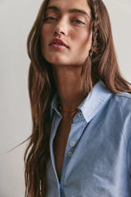 Load image into Gallery viewer, Free People We The Free Benny Slim Oxford Button-Down/Blue Combo