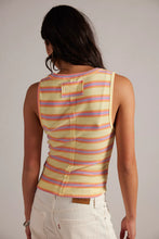 Load image into Gallery viewer, Free People Jamie Henley Striped Tank Top/Butter Yellow Combo