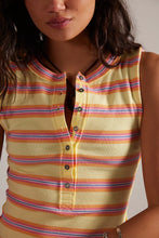 Load image into Gallery viewer, Free People Jamie Henley Striped Tank Top/Butter Yellow Combo
