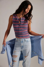 Load image into Gallery viewer, Free People Jamie Henley Striped Tank Top/Navy Combo