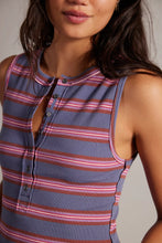 Load image into Gallery viewer, Free People Jamie Henley Striped Tank Top/Navy Combo