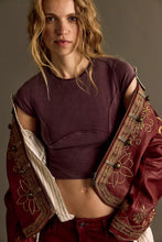 Load image into Gallery viewer, Free People We The Free Protagonist Cropped Cap Sleeve Tee/Vintage Grape