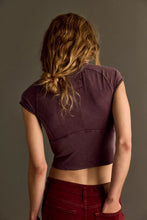 Load image into Gallery viewer, Free People We The Free Protagonist Cropped Cap Sleeve Tee/Vintage Grape