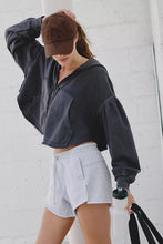 Load image into Gallery viewer, Free People Dream Team Zip-Up/Vintage Black