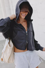 Load image into Gallery viewer, Free People Dream Team Zip-Up/Vintage Black