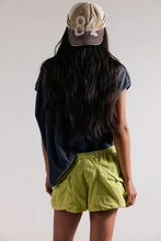 Load image into Gallery viewer, Free People Good Fortune Solid Cotton-Linen Shorts/Warm Olives