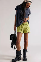 Load image into Gallery viewer, Free People Good Fortune Solid Cotton-Linen Shorts/Warm Olives