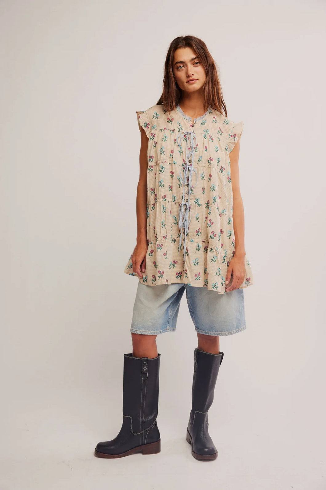 free people sundown mini dress Free People Sundown nightie Mini Dress XS 2 Women Casual Printed Boho NEW 38316