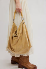 Load image into Gallery viewer, Free People Suzie Suede Slouchy Tote Bag/Harvest Gold