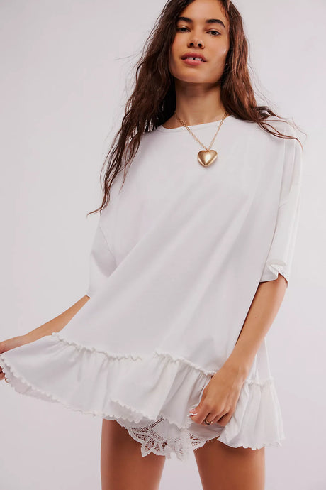 Free People Why Yes Tee/Blanc De Blanc