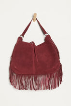 Load image into Gallery viewer, Free People Finn Fringe Shoulder Bag/Chilled Merlot