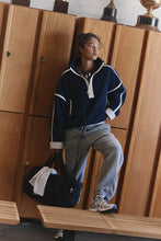 Load image into Gallery viewer, Free People Mountain High Half-Zip Fleece/Navy Combo