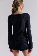 Load image into Gallery viewer, Free People Delilah Long Sleeve Top/Black