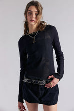 Load image into Gallery viewer, Free People Delilah Long Sleeve Top/Black