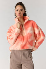 Load image into Gallery viewer, Free People Mountain High Printed Half-Zip Fleece /Watercolor Logo Fruit Punch