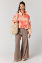 Load image into Gallery viewer, Free People Mountain High Printed Half-Zip Fleece /Watercolor Logo Fruit Punch