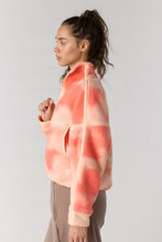 Load image into Gallery viewer, Free People Mountain High Printed Half-Zip Fleece /Watercolor Logo Fruit Punch