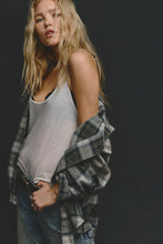 Load image into Gallery viewer, Free People We The Free Lexi Plaid Button Down/Forest Green