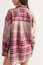 Load image into Gallery viewer, Free People We The Free Lexi Plaid Button Down/Rose Red Combo
