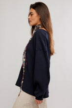 Load image into Gallery viewer, Free People We The Free Montreal Oversized Thermal Henley/Black