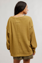 Load image into Gallery viewer, Free People We The Free Montreal Oversized Thermal Henley/Golden Eagle