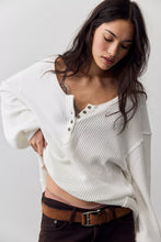 Load image into Gallery viewer, Free People We The Free Montreal Oversized Thermal Henley Shop All We The Free/Clean Ivory