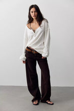 Load image into Gallery viewer, Free People We The Free Montreal Oversized Thermal Henley Shop All We The Free/Clean Ivory