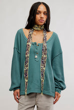 Load image into Gallery viewer, Free People We The Free Montreal Oversized Thermal Henley/ watercolour