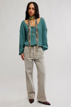 Load image into Gallery viewer, Free People We The Free Montreal Oversized Thermal Henley/ watercolour