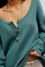 Load image into Gallery viewer, Free People We The Free Montreal Oversized Thermal Henley/ watercolour
