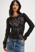 Load image into Gallery viewer, Free People We The Free Lucky Locket Tee/Washed Black Combo