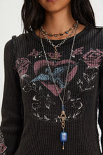 Load image into Gallery viewer, Free People We The Free Lucky Locket Tee/Washed Black Combo