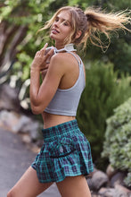 Load image into Gallery viewer, Free People Get Your Flirt On Printed Shorts/Green Frost Plaid