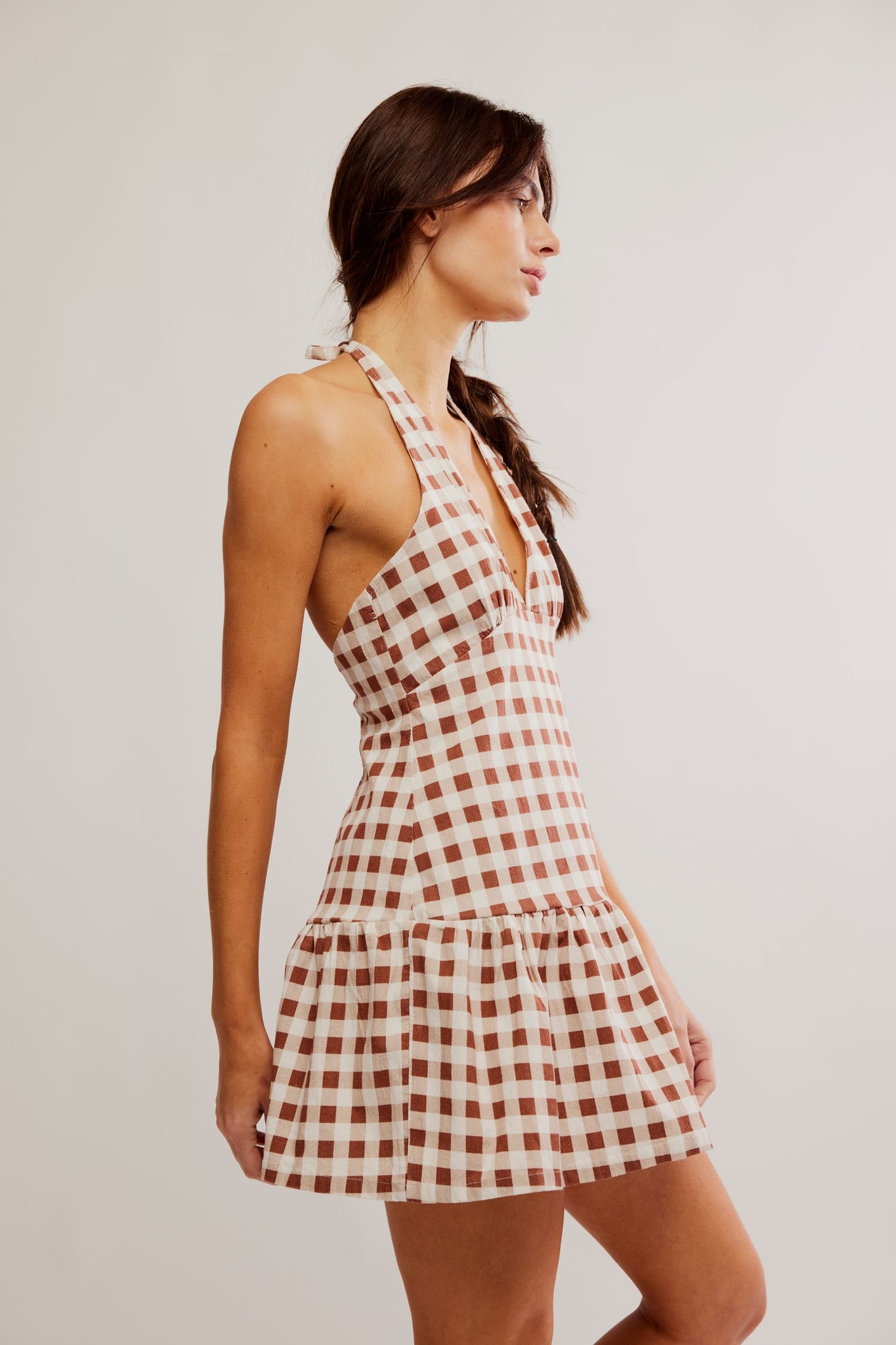 Free People Cecil Mini Dress/Brown Patina Combo Thecottageboutique Free People Cecil Mini Dress/Brown Patina Combo Thecottageboutique
