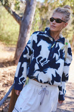 Load image into Gallery viewer, Free People Mountain High Printed Half-Zip Fleece /Wild Horses Navy Combo