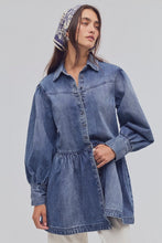 Load image into Gallery viewer, Free People Marris Denim Mini Dress/washed mid blue denim
