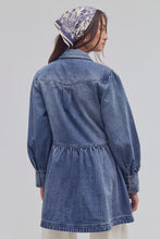 Load image into Gallery viewer, Free People Marris Denim Mini Dress/washed mid blue denim
