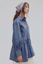 Load image into Gallery viewer, Free People Marris Denim Mini Dress/washed mid blue denim