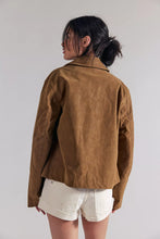 Load image into Gallery viewer, Free People We The Free Hera Vegan Suede Jacket /Caramel Cafe