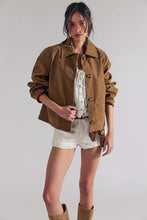 Load image into Gallery viewer, Free People We The Free Hera Vegan Suede Jacket/Caramel Cafe