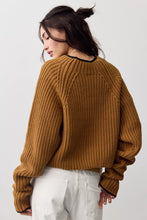 Load image into Gallery viewer, Free People Low Tide Knit Pullover /Almond Combo