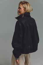 Load image into Gallery viewer, Free People We The Free Chelsea Vegan Suede Funnel-Neck Jacket/Black