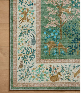 Rifle Paper X Loloi Canopy Collection Woodland Printed Rug/Sage Blush